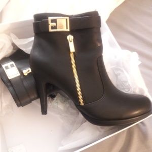 High heel booties color black brand new box 8-1/2